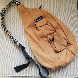 KAVU Heritage Brown Signature Rope Sling Crossbody Bag made of 100% Cotton